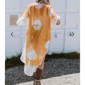 Free people dupe sheer tie dye kimono duster